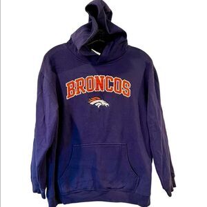 NFL Broncos Football Hoodie Navy BluePullover  Youth XL Worn By Actor on TV.